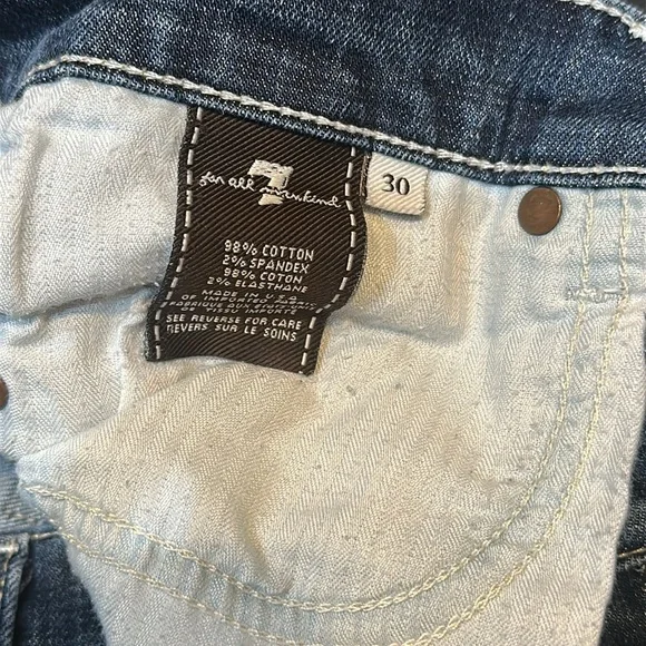 7 For All Mankind 30 x 29 Blue Flare & Wide Leg Jeans - Picture 6 of 12